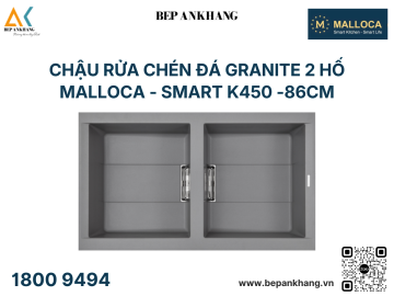 Chậu  Rửa Chén 2 Hộc Malloca Inox 304 SMART K450
